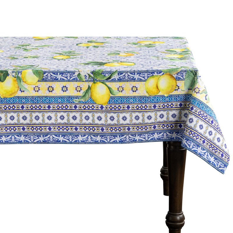 Maison d' Hermine Table Cloth Rectangle Table 100% Cotton 60 x 120 Inches Tablecloth Reusable Decorative for Dining Kitchen Room Farmhouse Home Gifts for Mothers Day Spring Summer - Citrus