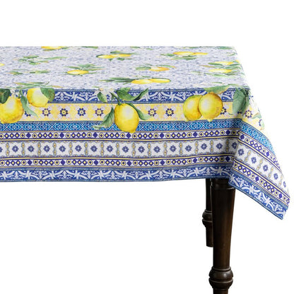 Maison d' Hermine Table Cloth Rectangle Table 100% Cotton 60 x 120 Inches Tablecloth Reusable Decorative for Dining Kitchen Room Farmhouse Home Gifts for Mothers Day Spring Summer - Citrus