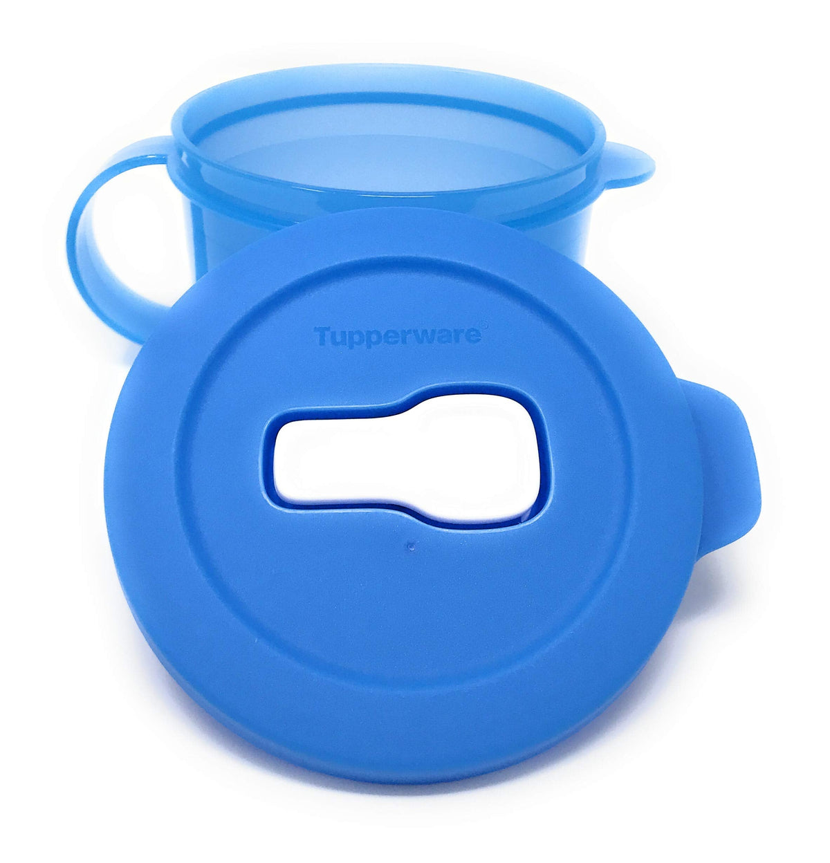 Tupperware Medium Blue Crystalwave Microwave Soup Mug 16 Oz. NEW
