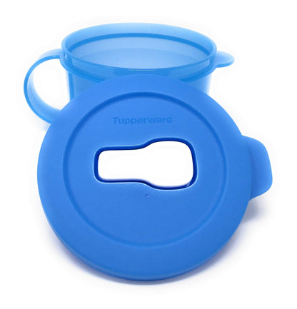 Tupperware Medium Blue Crystalwave Microwave Soup Mug 16 Oz. NEW
