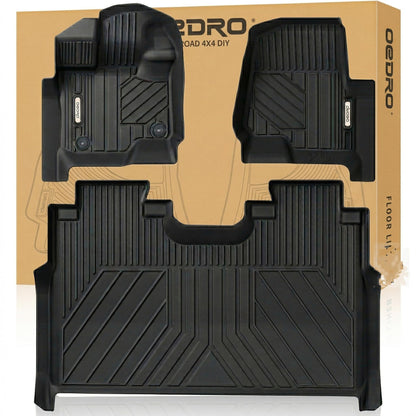 OEDRO Floor Mats Fit for 2015-2026 Ford F150 and 2022-2026 F-150 Lightning SuperCrew Cab, w/o Fold Flat Storage, TPE Precision Fit F150 Accessories Car Mats All-Weather Protection Liner