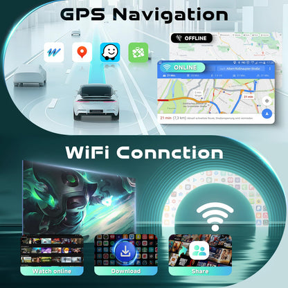 [Android 15/4G+64G] 7” IPS Touch screen Car Radio for Ford F150 F250 F350 E250 E350 Edge Fusion Explorer with Wireless Carplay&Android Auto,Car Stereo support Bluetooth5.0 DSP WiFi GPS USB Rear Camera