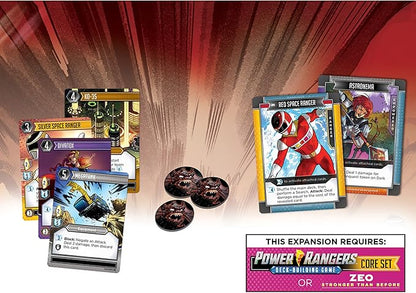 Renegade Game Studios Power Rangers Deck-Building Game Flying Higher Expansion Strategy Card Game with Andros &amp Space Rangers Ages 14+ 1-4 Players