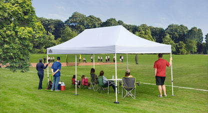 Quik Shade 10' x 20' Commercial 200 Square Feet of Shade Straight Leg Base Outdoor Pop-Up Canopy, White