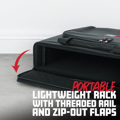 Gator Cases Portable 2U Rack Bag with 14" Rackable Depth, (GRB-2U)