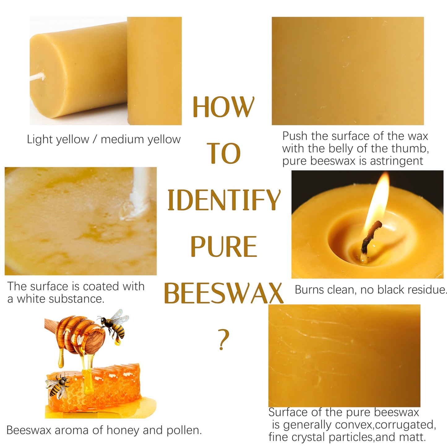 Natural Beeswax Candles 4 Packs, Beeswax Pillar Candles with 140 Hours Burn Time, Organic Emergency Candle Long Burning for Home Room, Smokeless & Dripless, 2x4 inch