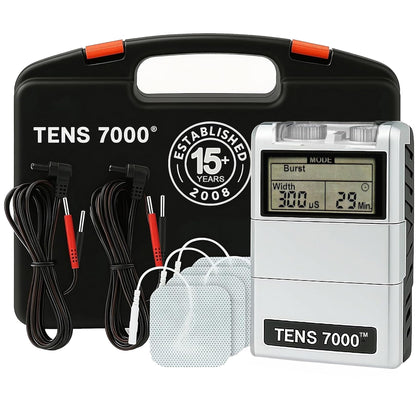 TENS 7000 Digital TENS Unit with Accessories - Muscle Stimulator Machine for Back Pain Relief, Sciatica, Neck, Nerve, Shoulder, Hip, Elbow, Muscle Pain Relief