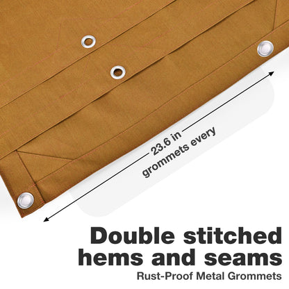 Winpull Heavy Duty Canvas Tarp 12x20 ft, 12oz (350 GSM) Polyester Canvas Water-Resistant Tarp with Rustproof Grommets, Tear-Resistant Outdoor Cover for Wood Piles, Camping, Trailer & Equipment
