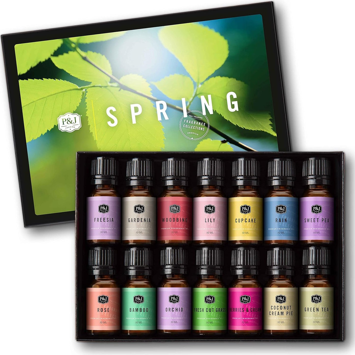 P&J Fragrance Oil Autumn Set | Brown Sugar, Apple, Harvest Spice, Vanilla, Forest Pine, and Snickerdoodle Candle Scents for Candle Making, Freshie, Soap Making Supplies, Diffuser Oil Scents