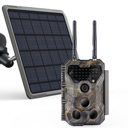 Meidase Solar WiFi Trail Camera P300 (Non-Cellular), 64MP Photos, 1296P Video, 165ft Dual-Antenna Range, Motion Activated