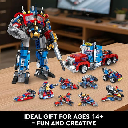 Transforming Robot Building Sets Easter 8 in 2 Robot Vehicle Models 769 PCS Creative Assembly Display Gift Christmas Birthday Ages 14+