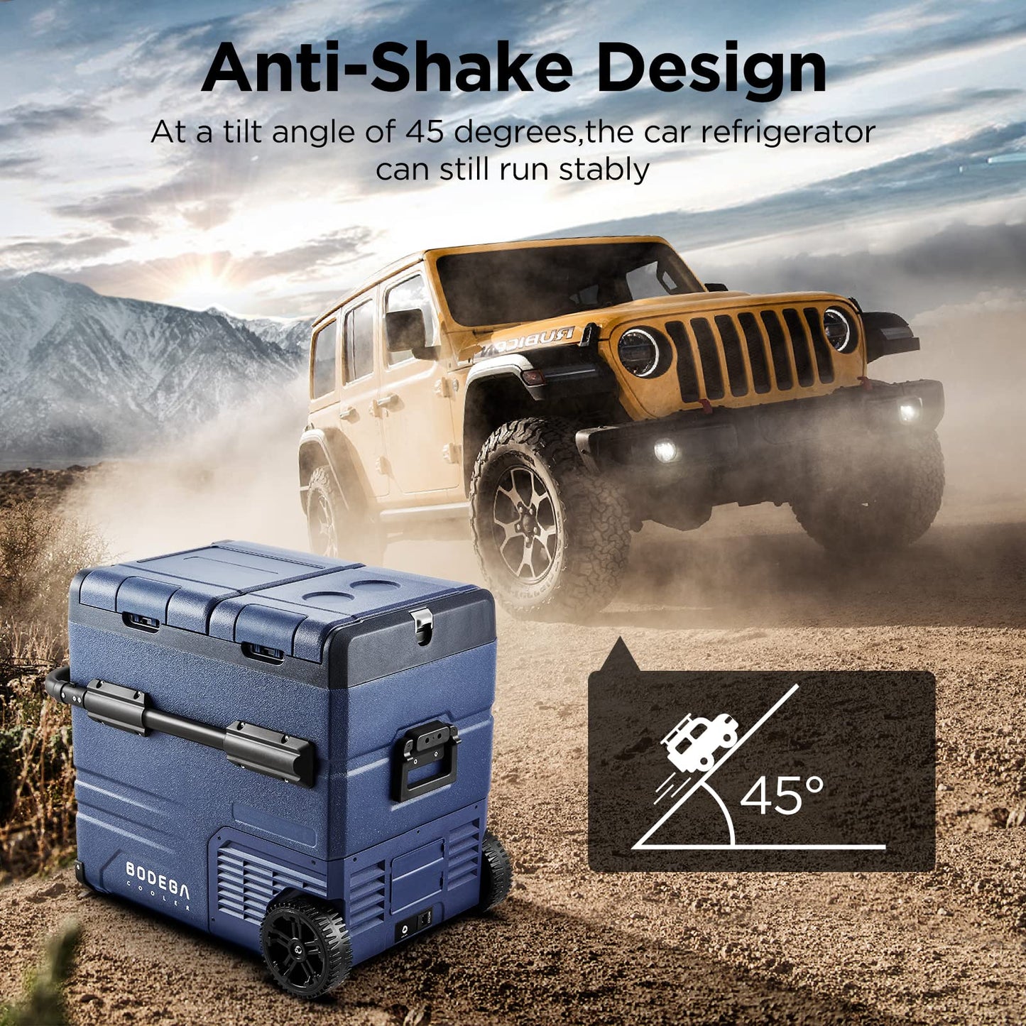 BODEGACOOLER 12 Volt Car Refrigerator,59 Quart (55L)12v Portable refrigerator,Car Fridge Freezer, -4℉-68 Car Cooler 12/24V DC and 100-240V AC for RV, Camping,Travel,Dual Zone With APP Control(2 Doors)