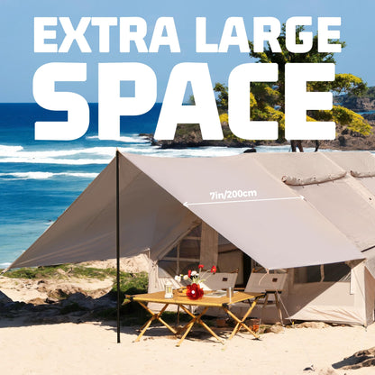 LBF 181"*122" Inflatable Tent for Glamping - 5-Minute Instant Setup Blow Up Tents for Camping Adults, All-Weather Air Tents with Rainfly & Extra Stakes Large