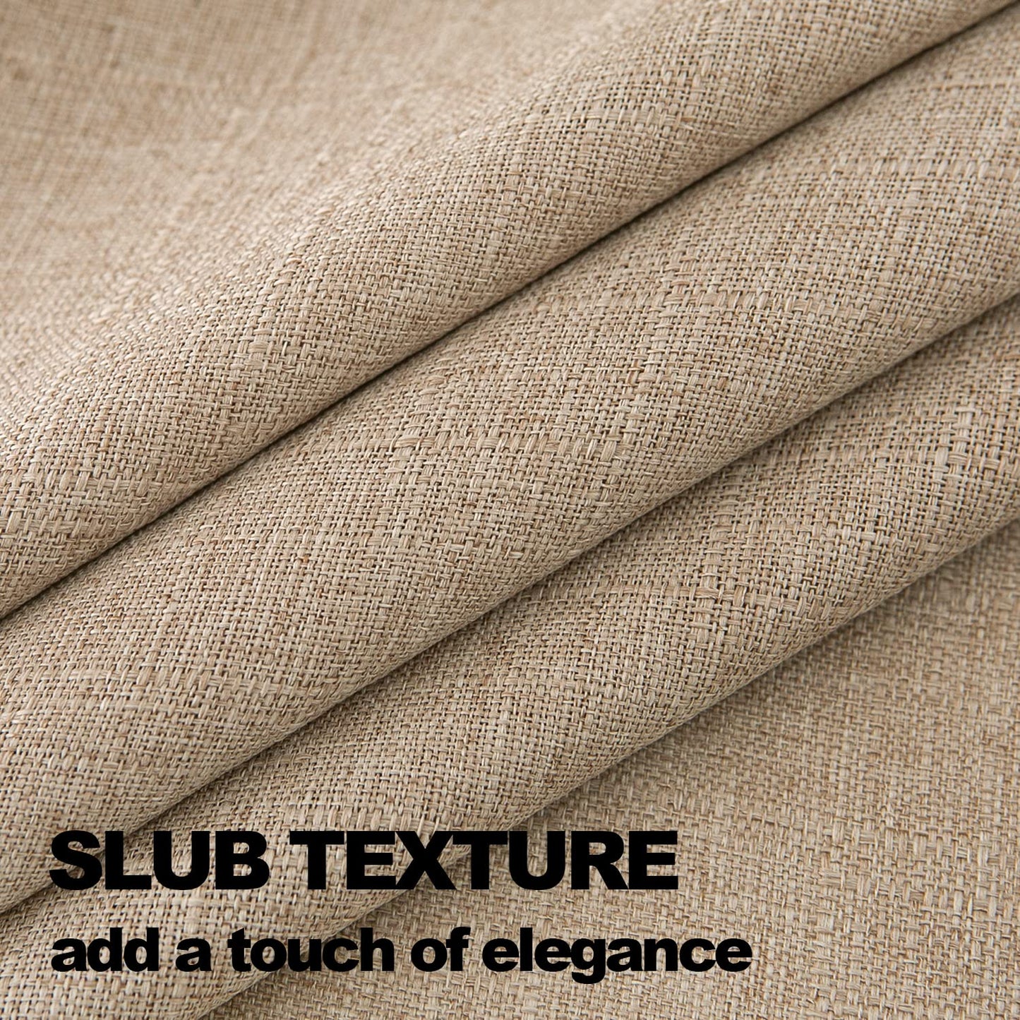 NLMUVW 48 Inch Square Linen Tablecloth - Burlap Textured Table Cloth Water Resistant Farmhouse Decorative Table Cover for Dining Kitchen Card