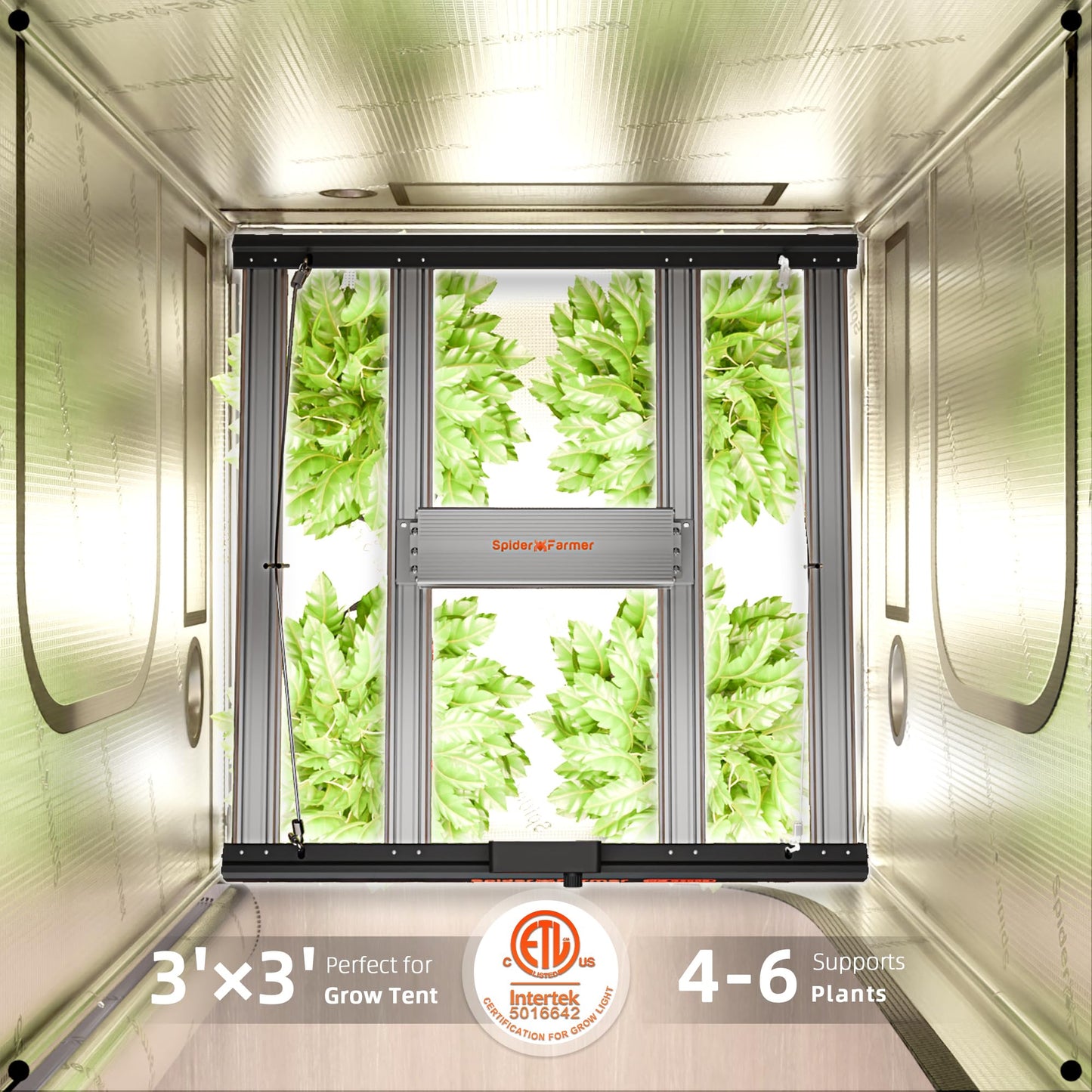 Spider Farmer G3000 Cost-Effective LED Grow Lights 300W, Upgraded App Remote Control, 3x3ft Coverage Full Spectrum Dimmable Bar Style Growing Lamp for Indoor Plants