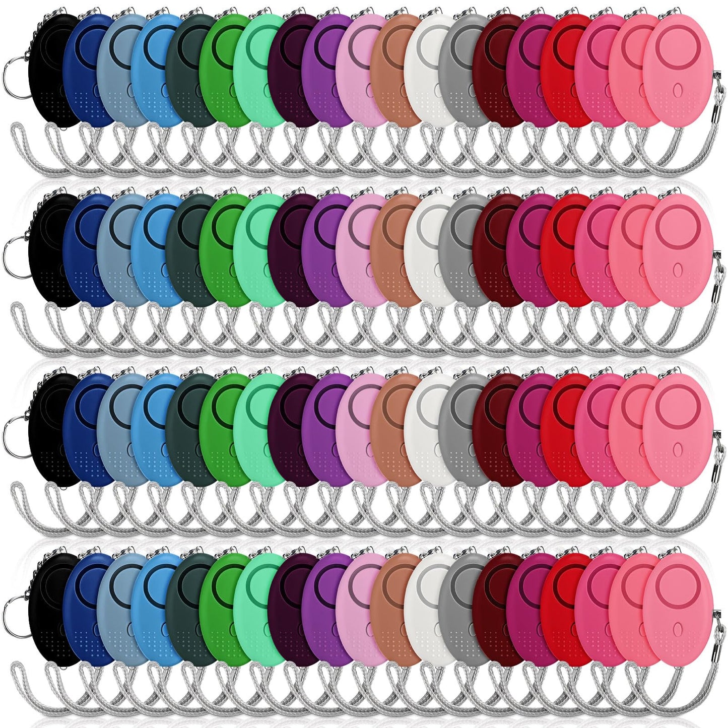 Kanayu 76 Pcs Personal Alarm Bulk 130DB Safe Sound Emergency Safety Self Defense Security Alert Keychain with Led Light Personal Protection Alarm for Women Girls Kids Elderly (Mixed Colors)