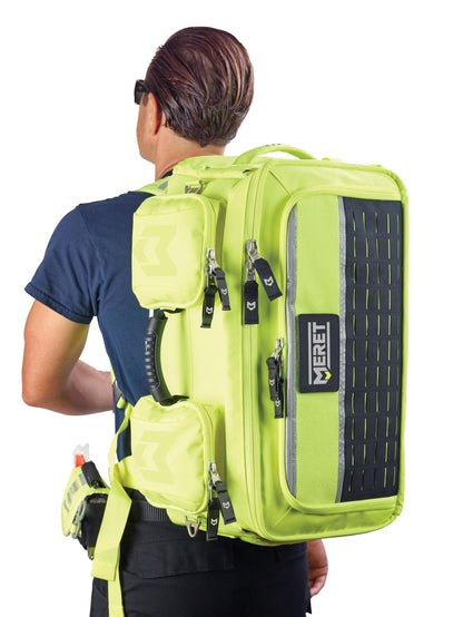MERET OMNI PRO X Emergency Medical Backpack – Modular Trauma & First Aid Organizer with Easy to Clean Material – MOLLE Compatible – High Viz Yellow
