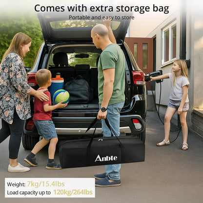 Anbte Heavy-Duty Camping Table, 48” x 23.6” Large Roll Up Camping Table for 6-8 People Support 264lbs with Carry Bag, Waterproof, Portable, for Backyard BBQ Tailgating Picnic Party Indoor, Black