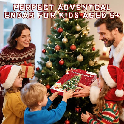 Christmas Ornaments Advent Calendar 2025 Building Block Sets 24 Packs Xmas Tree Ornament to Build Holiday Decoration Toy Compatible with Christmas Sets Stocking Stuffer Gift for Boy Girl Age 6+
