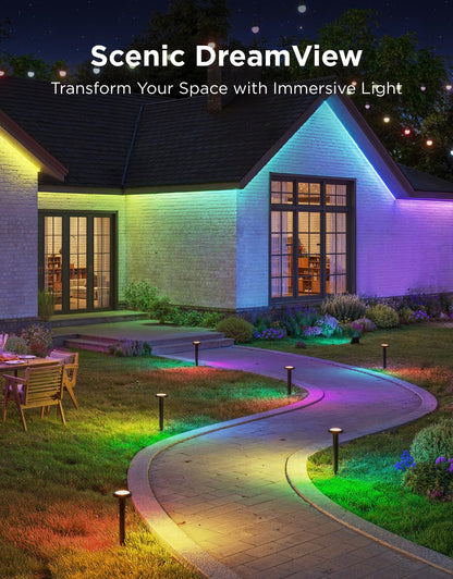 Govee Outdoor Pathway Lights 2, IP66 Waterproof Patio Lights, 60+ Scene Modes Landscape Lighting for Yard, Garage, Garden, Lawn, Outdoor Decor, Works with Alexa, Google Assistant, Matter, Wired 4 Pack