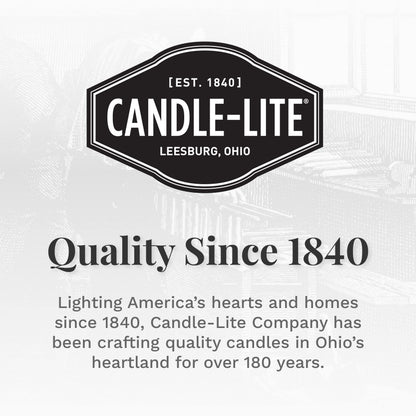 Candle-lite Scented Candles, Island Coconut Mahogany Fragrance, One 18 oz. Single-Wick Aromatherapy Candle with 110 Hours of Burn Time, White Color