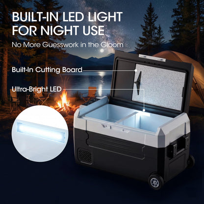 Manastin 12 Volt Refrigerator, 37QT Electric Cooler, Electric Cooler APP Control, Portable Freezer 12V/24V DC 100-240V AC, Car Fridge -4℉~68℉, 12V Cooler for Travel, Camping, Boat