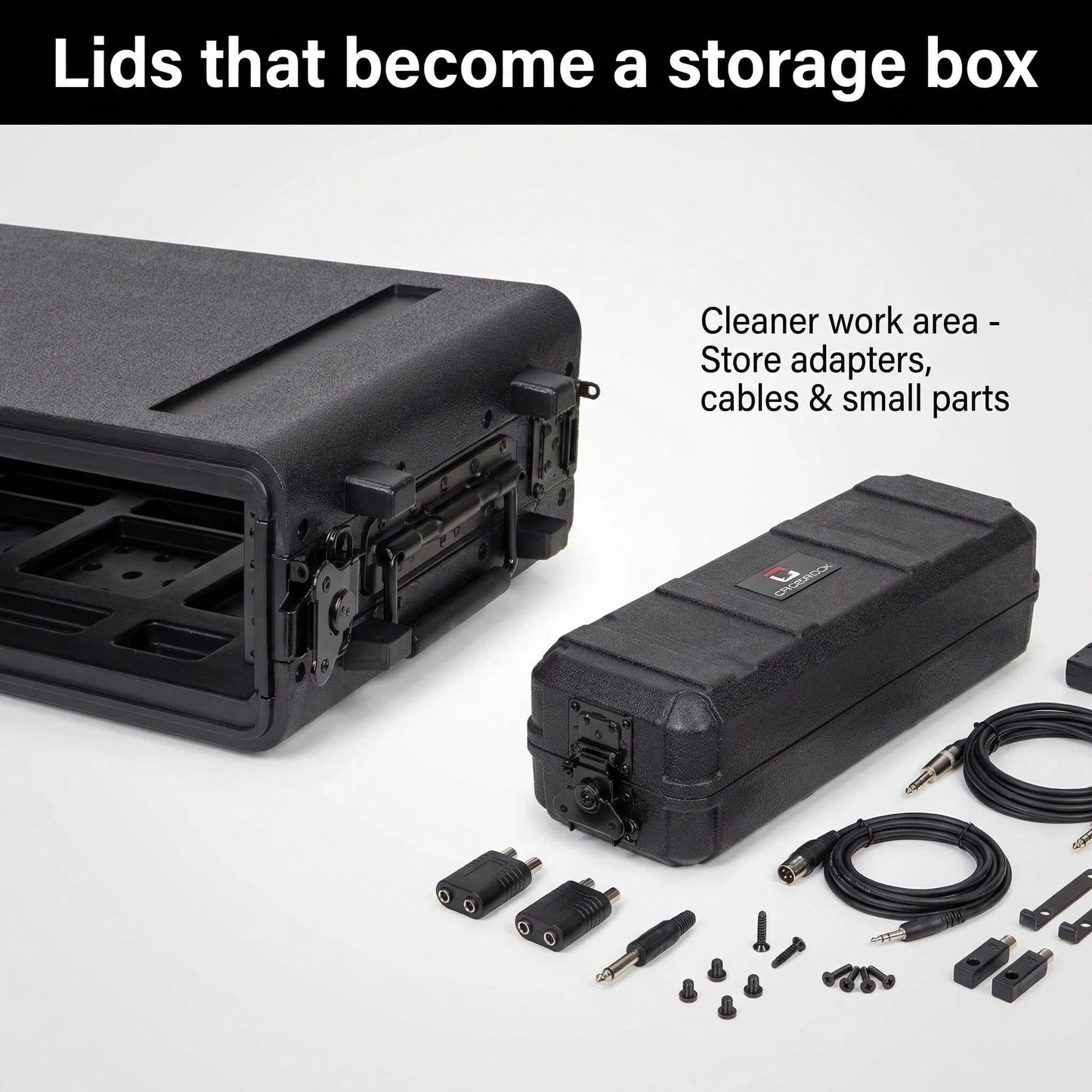 Crossrock 3U Rack Case 11" | Wireless Mic & IEM System Case, Adjustable Rails 6.3"–10.2", Watertight PE (CRA9803U-280S)