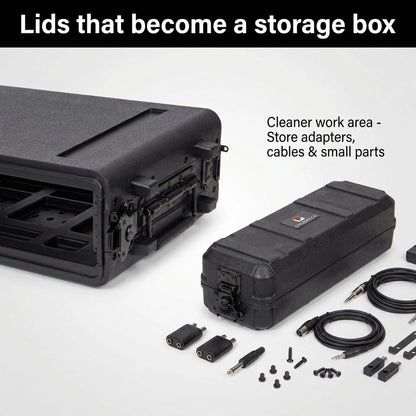 Crossrock 3U Rack Case 11" | Wireless Mic & IEM System Case, Adjustable Rails 6.3"–10.2", Watertight PE (CRA9803U-280S)