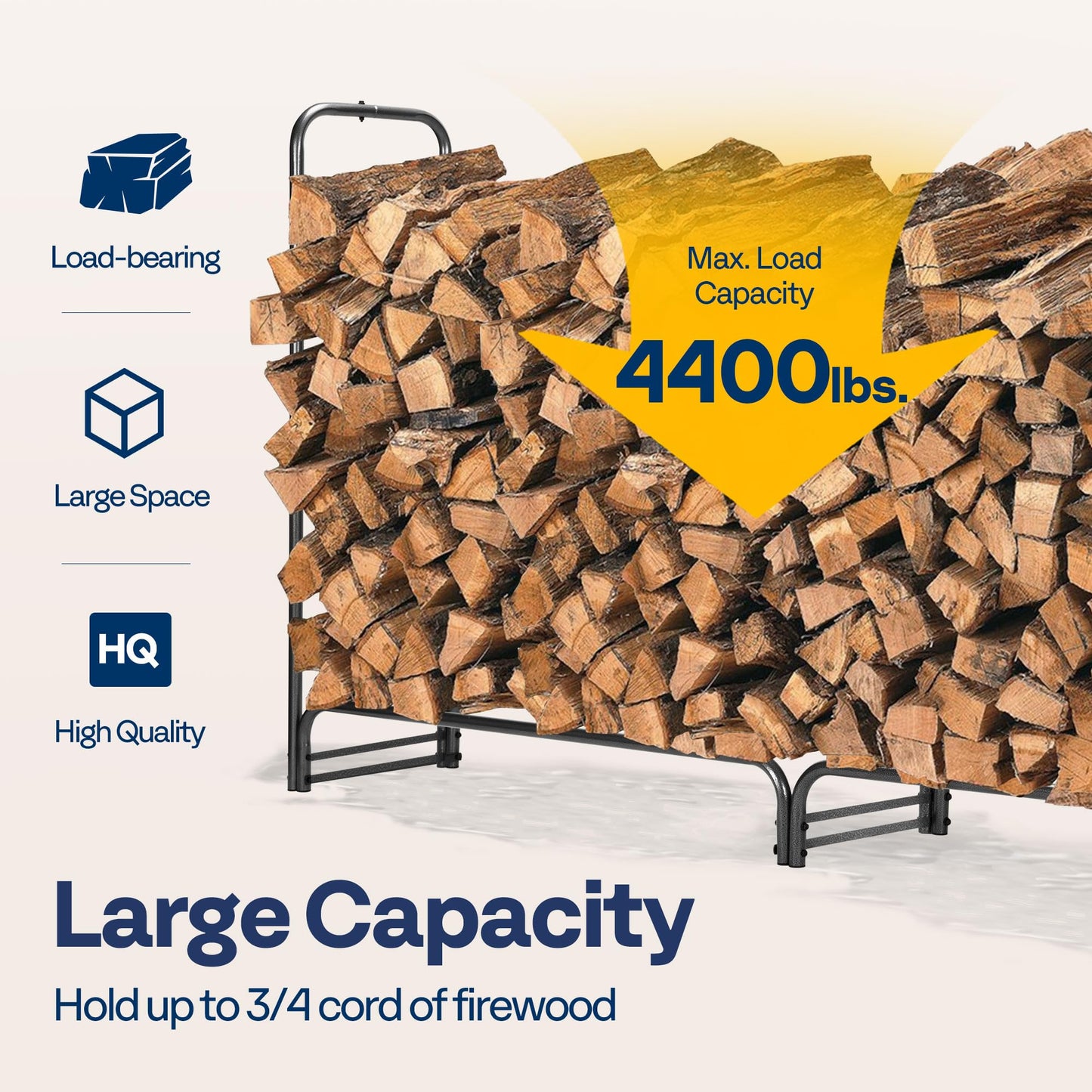 VIVOHOME 12ft Firewood Log Rack Cover, Heavy Duty 600D Oxford, Double Layer Outdoor Weather Resistant with 12 ft Heavy Duty Firewood Rack Outdoor with Cover, Fire Wood Storage Rack