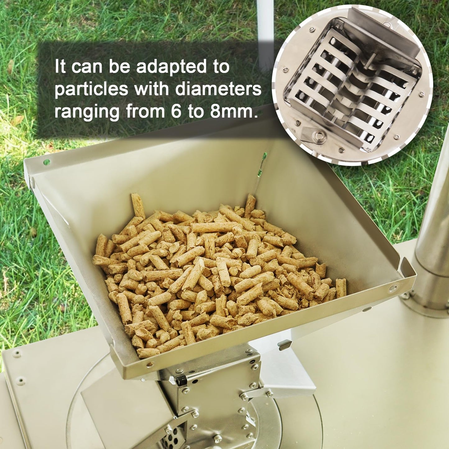 Outdoor Camping Stove Accessory Pellet Bin with Burner for Tent Stove(Silver)