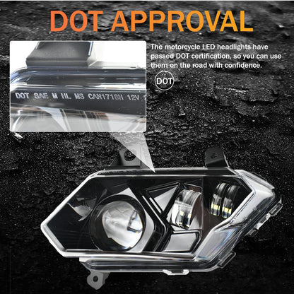 bamotoop DOT Approved LED Headlights for X3 with Hi/Lo Beam for Can-Am Maverick X3 Max XDS XRS R Turbo DPS 2017-2025,Replace 710004658 710004659