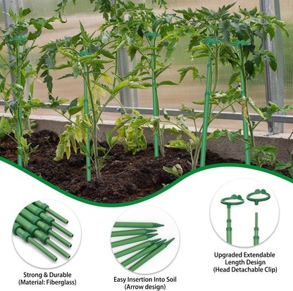 Skiennix Extendable Plant Stakes - Adjustable 17.9IN to 42.3IN Support for Orchids & Vines | 5-Pack