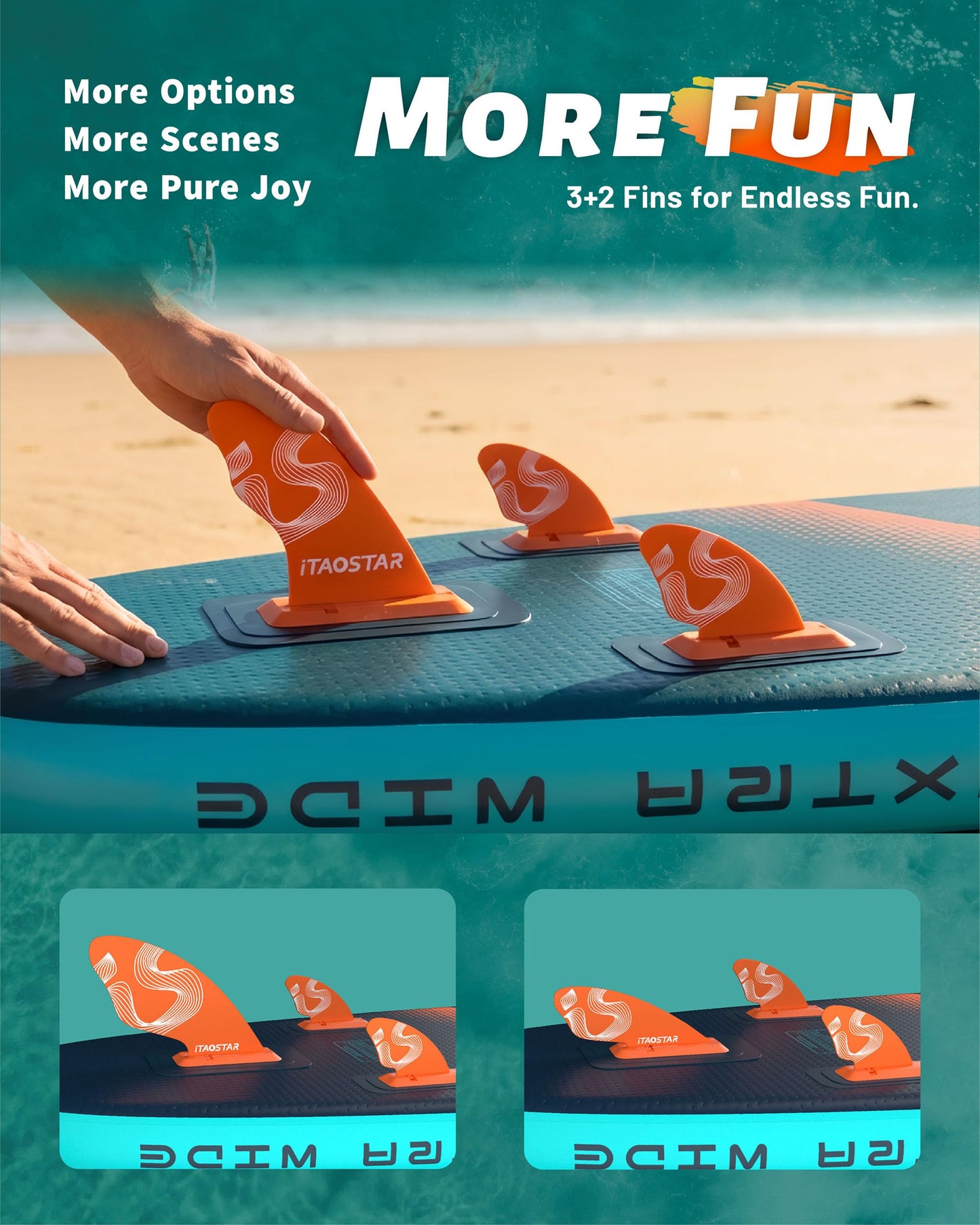 iTAOSTAR Lead 12' × 35" Inflatable Stand Up Paddle Board with Seat, Extra Wide SUP Board with 5 Fins Stable Design for Adults, Youth, All Skill Levels, Lakes, Oceans & Fishing