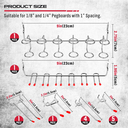 Ultimate 121-Piece Pegboard Hooks Set, Pegboard Accessories with Metal Hooks, Durable Peg Board Organizer Accessories, Pegboard Bins, Peg Board Tool Utility Hooks