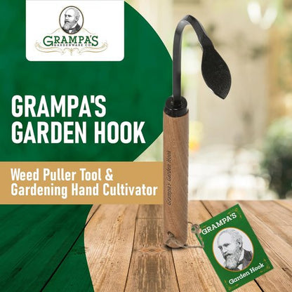 Grampa's Garden Hook - Versatile Weed Puller & Hand Cultivator Tool - Lightweight & Durable Design