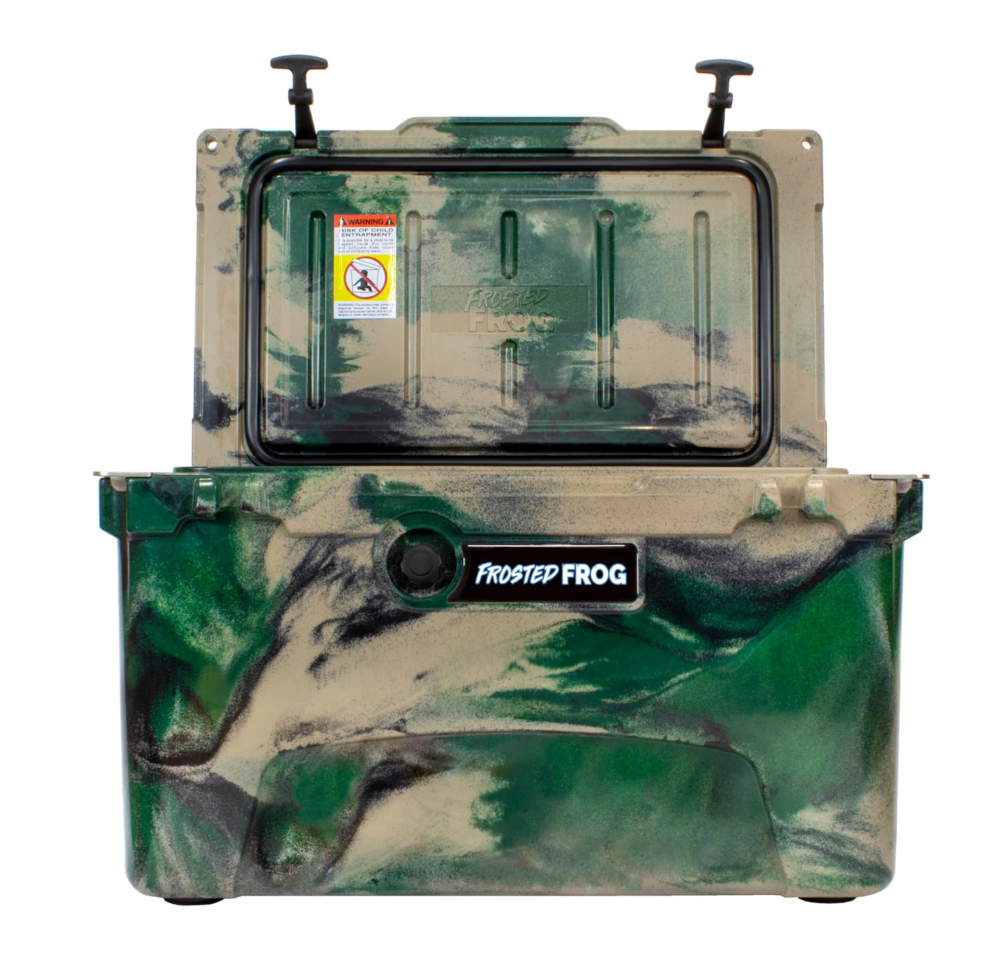 Frosted Frog Olive Green Camo 45 Quart Ice Chest Heavy Duty High Performance Roto-Molded Commercial Grade Insulated Cooler