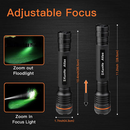KunHe 10 Pack Heavy Duty 3D Cell LED Flashlights Large Aluminum Zoomable High Lumens 1000 LM Battery Powered Police Flash Light- Big Flashlight for Home Emergency Power Outages Camping Car