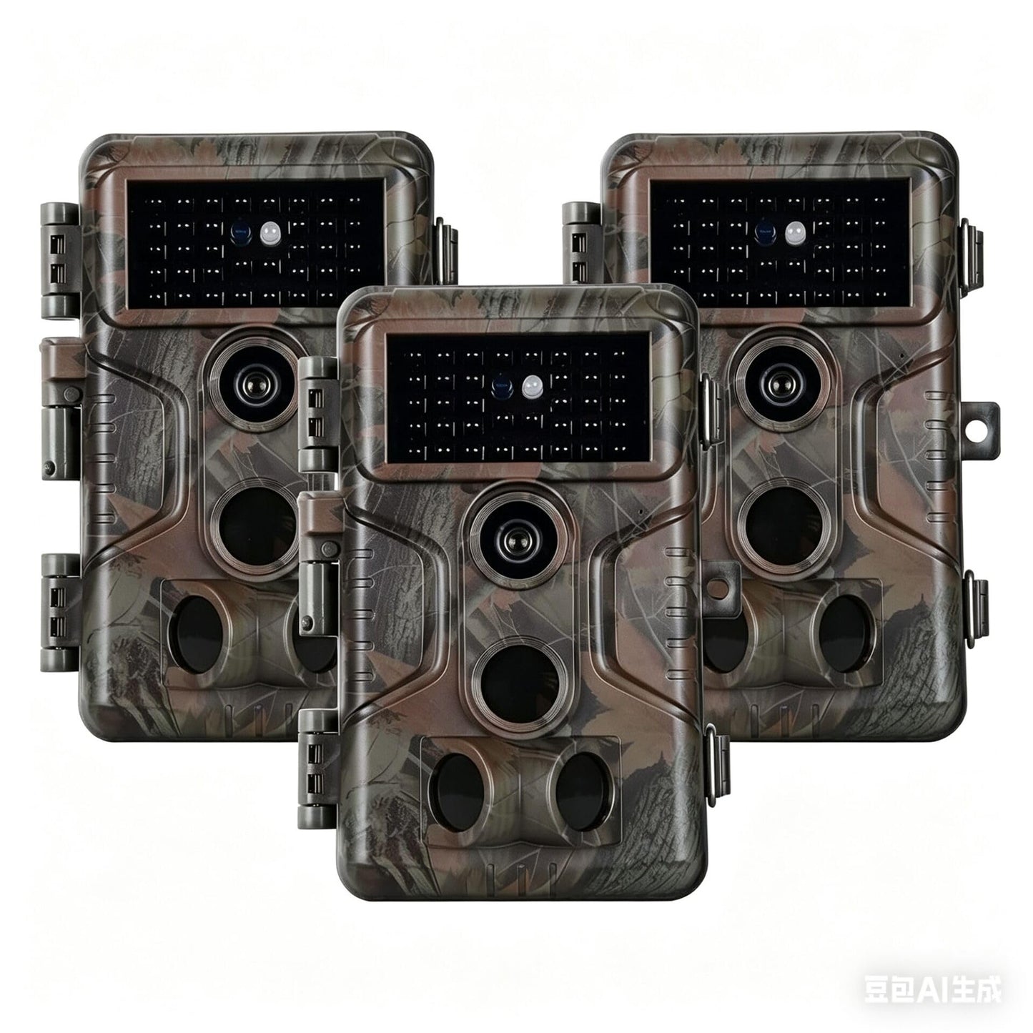 Folgtek 3pack Trail Cameras Gam Cam 64MP 1296P with Sound Recording, 2.4'' LCD Night Vision Motion Detection 0.1s Trigger Time, 120° Wide Angle Monitor IP66 Waterproof for Wildlife Home Security