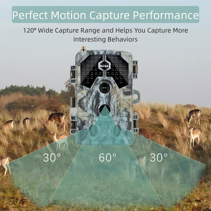 BLAZEVIDEO 2 Pack Trail Camera 4K 64MP WiFi Bluetooth with No Glow Night Vision, 90ft Infrared Game Cam Motion Activated 0.1S Trigger, IP66 Waterproof for Wildlife Deer Scouting, Outdoor Home Security