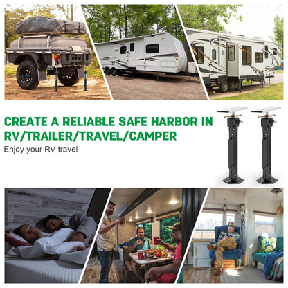 RV Slide Out Support Jacks 16"-36"(Electric Drill Adjust) 2 Pcs Heavy Duty RV Stabilizer Jacks for Camper and Travel Trailer, Supports Up to 5,000 lbs and Aluminum Gear Box