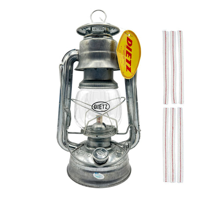 LIGHT OF MINE Galvanized Oil Lantern, Model LOM-LAMP-76, Multicolor, Includes 1/2in Replacement Wick Strips