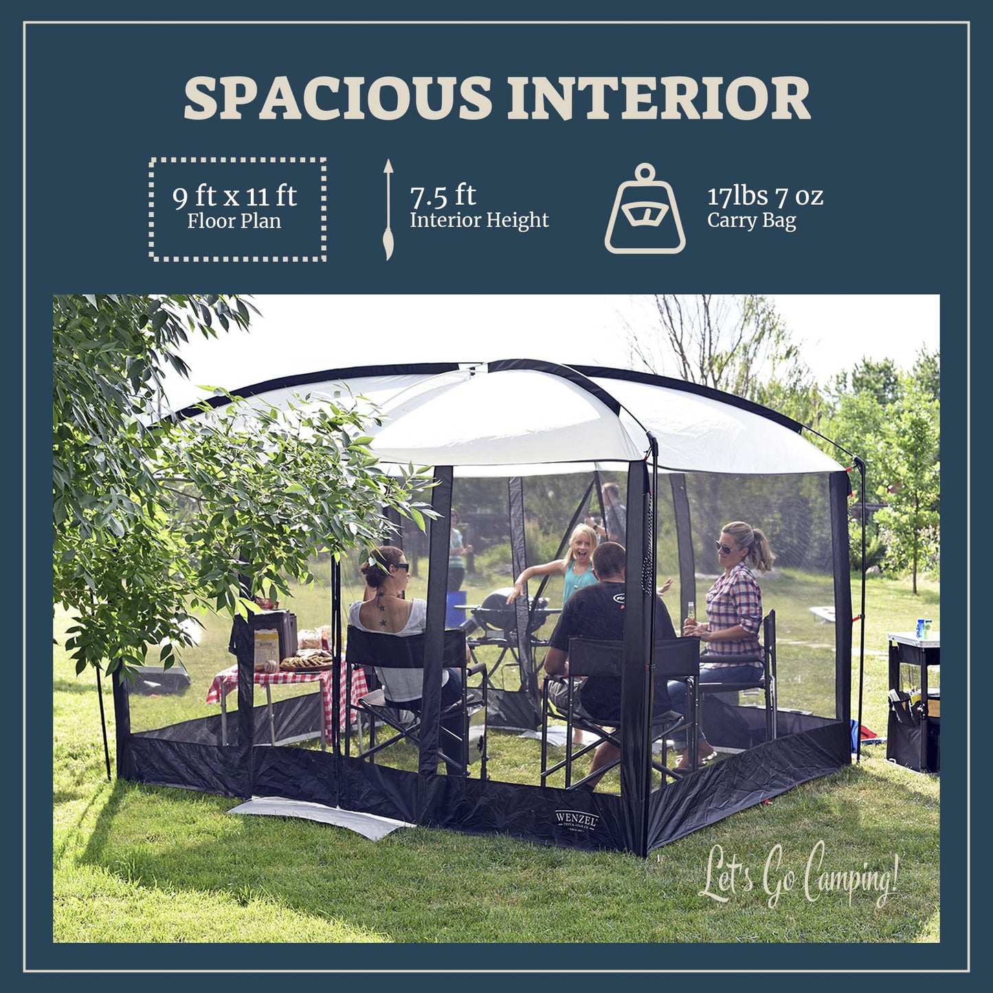 Wenzel Magnetic Screen House, Magnetic Screen Shelter for Camping, Travel, Picnics, Tailgating, and More