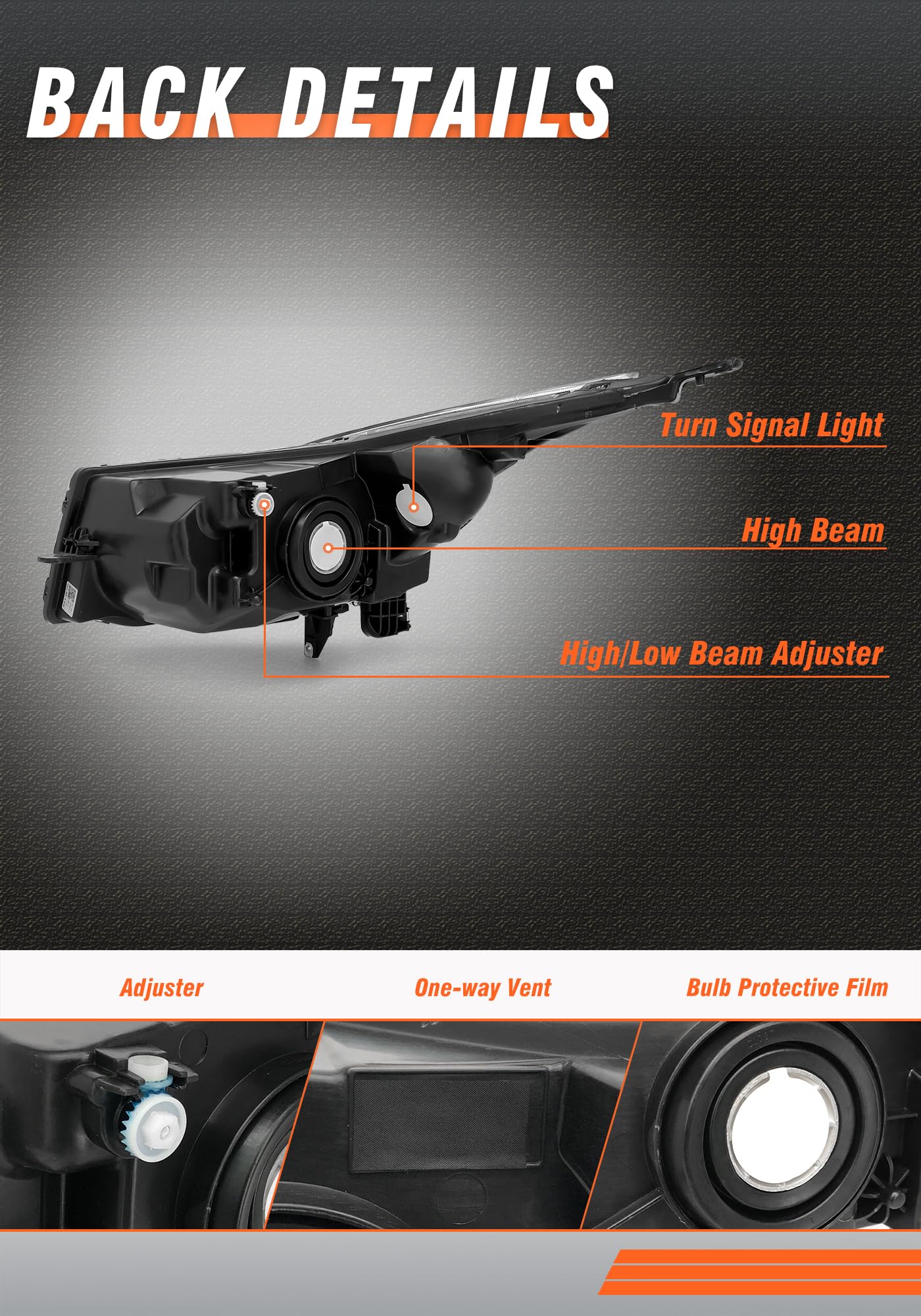 AXLAHA Headlight Assembly for 2011-2015 Chevy Cruze LS/LT/LTZ | 2016 Chevy Cruze Limited Black Housing Clear Reflector Headlamp Replacement Pair