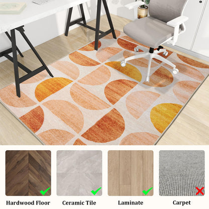 Office Chair Mat for Hardwood Floor, 72"x48" Easy Glide Computer Desk Mat Protector for Rolling Chair Under Desk Rug Nonslip Backing, Machine Wash, (Modern)