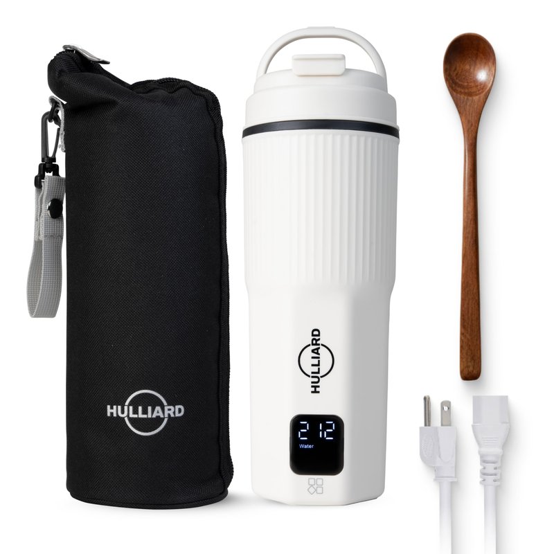 HULLIARD Travel Electric Kettle - 316 Stainless Steel, Portable Tea Kettle & Water Heater, 450ml Portable Water Boiler, 6 Temperature Settings, Auto Shut-Off, Universal Voltage (100-240V)