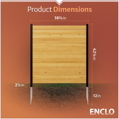 42in H x 38in W (2 Panels) No Dig Enclo Richmond Cedar Wood Privacy Screen, Ideal Outdoor Privacy Wall, Pool Equipment Enclosure, Trash Can Enclosures, Air Conditioner Fence, EC18008
