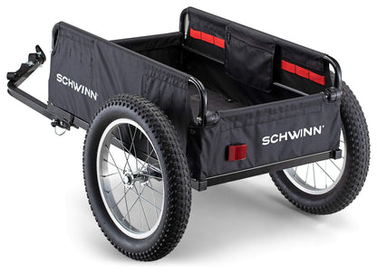 Schwinn Porter Bike Cargo Trailer, Holds up to 100 lb, Universal Coupler, Folding Frame, Quick-Release Wheels, 16-Inch Air-Filled Tires, Interior D-Rings, Schwinn Bike Trailer for Carrying Cargo