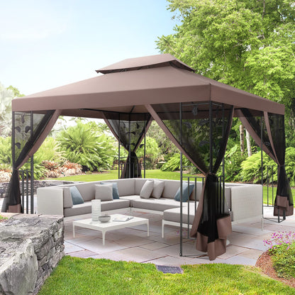 COBIZI Gazebo with Improved Cold-Proof Nettings Winter Gazebos on Clearance Heavy Duty Gazebos Double Roof with Metal Frame Gazebo Tent for Patio, Deck (Frame Thickened)