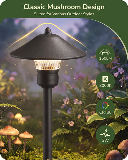 EDISHINE Low Voltage Pathway Lights, 3W 150 LM 3000K 16.5“ Tall LED Landscape Lights, 12V AC/DC 50,000Hrs Waterproof Aluminum Housing Outdoor Landscape Lighting for Path, Yard, Garden
