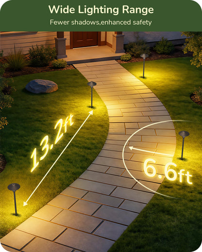 EDISHINE Low Voltage Pathway Lights, 3W 150 LM 3000K 16.5“ Tall LED Landscape Lights, 12V AC/DC 50,000Hrs Waterproof Aluminum Housing Outdoor Landscape Lighting for Path, Yard, Garden
